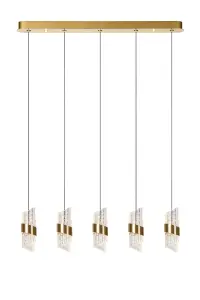 Lucide KLIGANDE - Pendant light - LED Dim. - 5x7,8W 2700K - Matt Gold / Brass