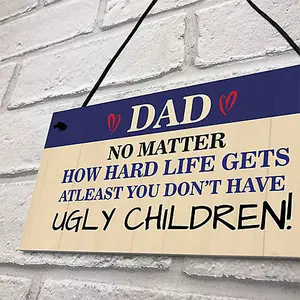 Red Ocean Funny Joke Dad Sign Dad Gift From Daughter Son Birthday Fathers Day Gift For Dad Ugly Sign