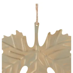 Brushed gold effect Maple Leaf Metal Hanging decoration