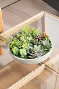 Fiori Stone Effect Pot Mixed Succulent Artificial Plant Foliage