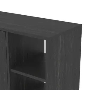 GFW Bideford Tall Shoe Cabinet Rustick Black Oak