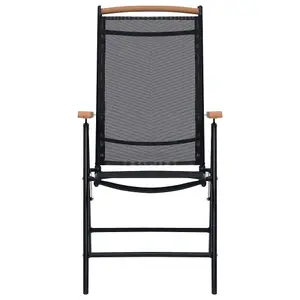 Berkfield Folding Garden Chairs 2 pcs Aluminium and Textilene Black