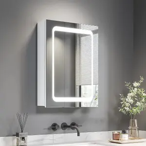 Bathroom Cabinet Mirror with LED Lights - 45cm x 60cm