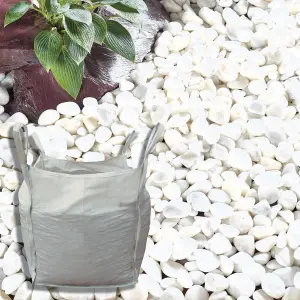 Kelkay Coral White Pebbles Premium Aggregates Cobbles Bulk Bag 750kg