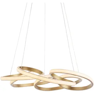 Hanging Ceiling Pendant Light - Satin Gold Paint & White Silicone - 51W LED (Smd 2835) Warm White