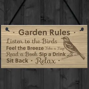 Garden Rules Sign Shabby Chic Garden Summerhouse Shed Sign Friendship Gift