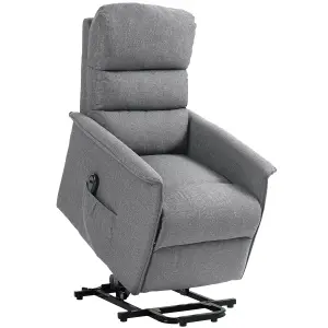 HOMCOM Power Lift Recliner Electric Reclining Chair with Remote Grey