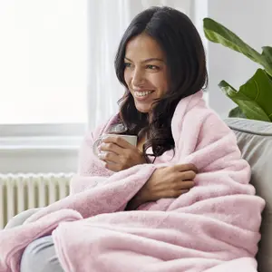 Cosi Home Faux Fur Electric Heated Throw - Pink