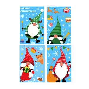 Gonks PVC reusable Christmas Window Stickers