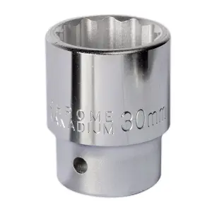 Sealey WallDrive Socket Tool 30mm 3/4" Square Drive Chrome Vanadium Steel S34/30