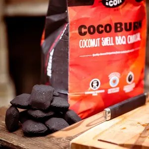 COCO & COIR Natural BBQ Charcoal 5KG Bag  Coconut Shell Briquettes  Perfect for Outdoor Barbecues  Long Burn  100% Natural