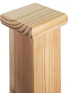 Cambridge Flat Cap Clear Pine to fit 90mm Newel Post (W) 110mm x (L) 110mm x (H)27mm