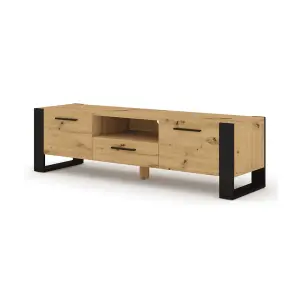 Modern Nuka TV Cabinet  in Oak Artisan W1600mm x H480mm x D430mm