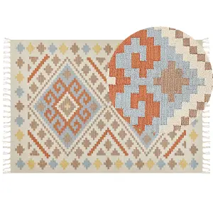 Cotton Kilim Area Rug 160 x 230 cm Multicolour ATAN