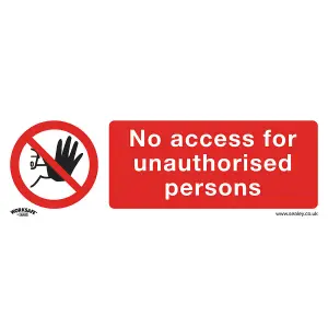 1x NO ACCESS Health & Safety Sign - Rigid Plastic Warning Plate 300 x 100mm