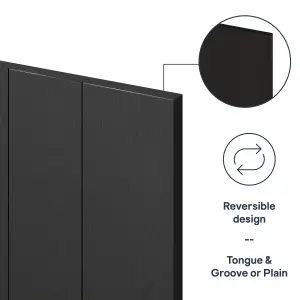 GoodHome Verbena Matt charcoal shaker Standard End panel (H)960mm (W)360mm