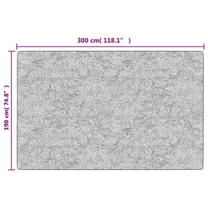 Rug Washable 190x300 cm Grey Anti Slip