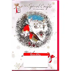 Simon Elvin For A Special Couple Christmas Card (Pack of 6) White/Red (One Size)