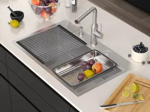 Quadron Burt 110 Kitchen Workstation Sink, Stainless Steel