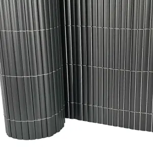 Oypla 1m x 4m Grey PVC Outdoor Garden Fencing Privacy Screen Roll