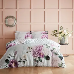 Paoletti Krista Floral 100% Cotton Duvet Cover Set