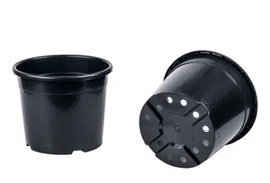 Black Plastic Plant Pot Flower Pots 20 Litres x 10 Pots