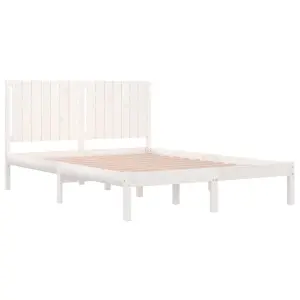 Berkfield Bed Frame White Solid Wood Pine 160x200 cm