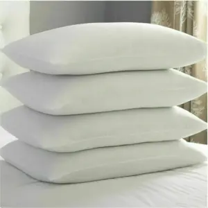 Hollowfiber Pillows Pack of 4 Hotel Quality Bounce Back Extra Filled Bed Pillows Head Neck Back Support 75cmx50cm.