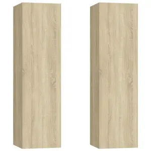 Berkfield TV Cabinets 2 pcs Sonoma Oak 30.5x30x110 cm Engineered Wood