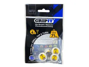 Gripit Yellow Plasterboard Fixings 15mm (Pack 100)