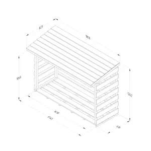 Forest Garden Large Wooden 6x3 ft Pent Log store