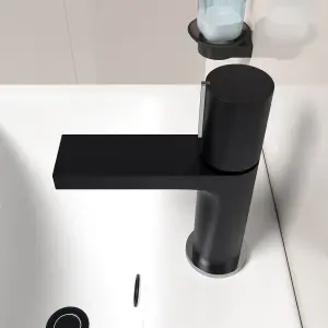 Nes Home Arte Handleless Futuristic Matt Black Basin Mixer Tap Deck Mounted Brass Core