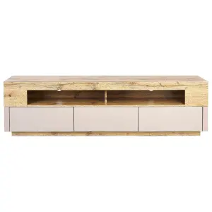 Beliani Rustic TV Stand Light Wood ANTONIO