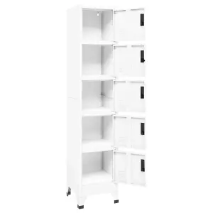 Berkfield Locker Cabinet White 38x40x180 cm Steel