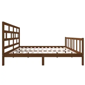 Berkfield Bed Frame Honey Brown Solid Wood Pine 200x200 cm