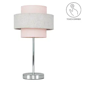 Bogaerts Metal Table Lamp Dusky Pink/Herringbone / Included