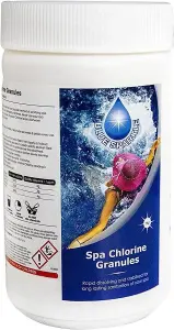 BLUE SPARKLE 2 Kg Chlorine Granules Water Treatment for Rapid Disinfecting and Cleaning of Hot Tub Spa and Swimming Pool