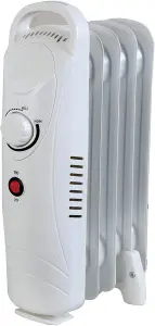 TheBigShip 5 Fin 650W Oil Filled Radiator, White