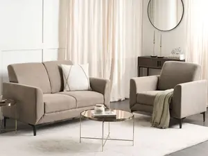 2 Seater Fabric Sofa Taupe FENES