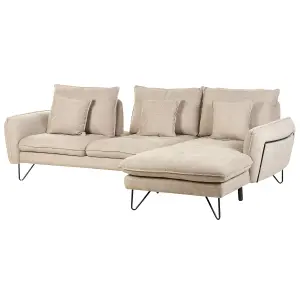 Corner Sofa SERSAN White Fabric Left Hand