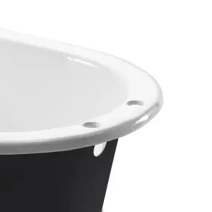 Arroll Bordeaux Gloss Black Slipper Single ended Bath with 2 Tap holes (L)170cm (W)78cm