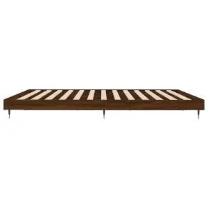 Berkfield Bed Frame Brown Oak 120x200 cm Engineered Wood