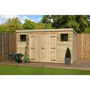 14 Ft. W x 6 Ft. D Shiplap Pent Wooden Shed