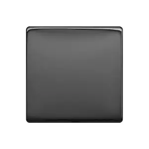 Black Nickel Screwless Plate Single Blank Plates - SE Home