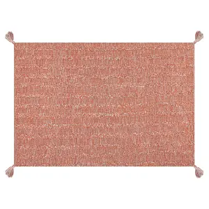 Cotton Area Rug 140 x 200 cm Orange MUGLA