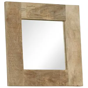 Berkfield Mirror Solid Mango Wood 50x50 cm