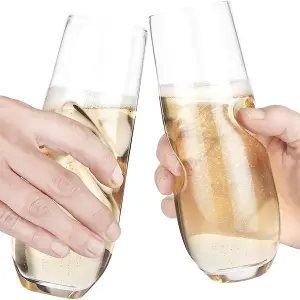 Original Products Final Touch Bubbles Stemless Champagne Sparkling Wine Glasses 300ml Set of 2