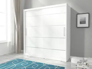 Maja Sliding Door Alu Wardrobe 200cm in White