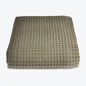 Hotel Waffle Throw Blanket - Khaki, Small