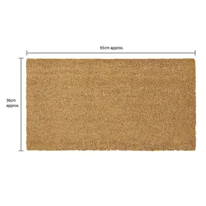 JVL Granite Rubber Tray Base Coir Doormat 40x70cm